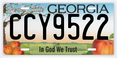 GA license plate CCY9522