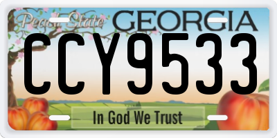 GA license plate CCY9533