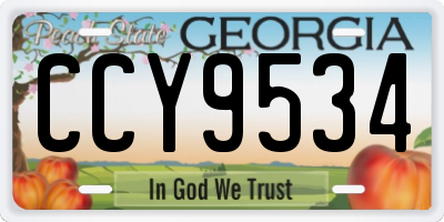 GA license plate CCY9534