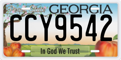 GA license plate CCY9542