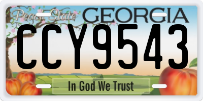 GA license plate CCY9543