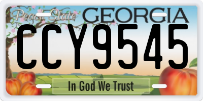 GA license plate CCY9545