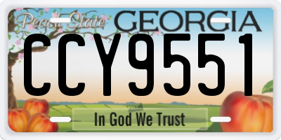 GA license plate CCY9551