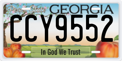 GA license plate CCY9552