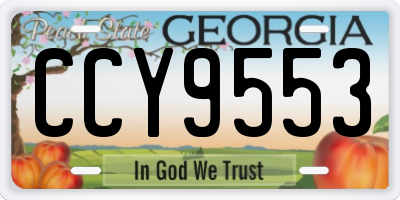 GA license plate CCY9553