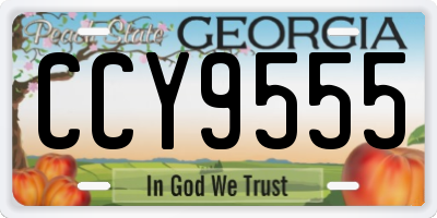 GA license plate CCY9555