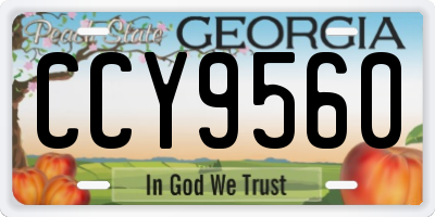 GA license plate CCY9560