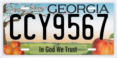 GA license plate CCY9567