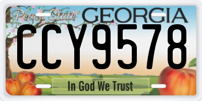 GA license plate CCY9578