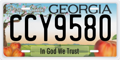 GA license plate CCY9580