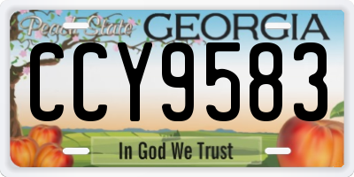 GA license plate CCY9583