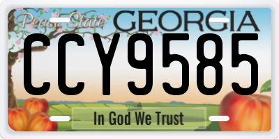 GA license plate CCY9585