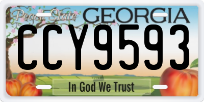 GA license plate CCY9593