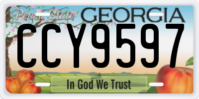 GA license plate CCY9597