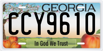 GA license plate CCY9610
