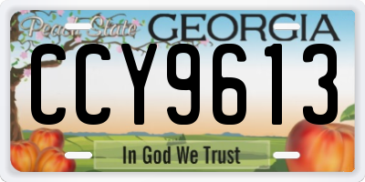 GA license plate CCY9613
