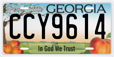 GA license plate CCY9614