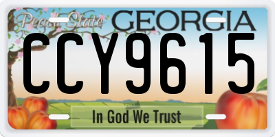 GA license plate CCY9615