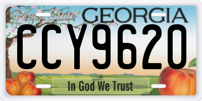 GA license plate CCY9620