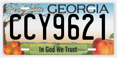 GA license plate CCY9621