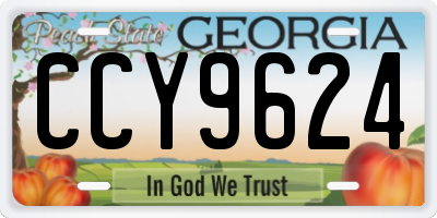 GA license plate CCY9624