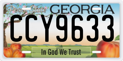GA license plate CCY9633