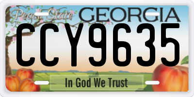 GA license plate CCY9635