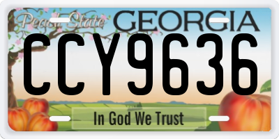 GA license plate CCY9636
