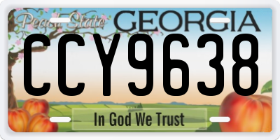 GA license plate CCY9638