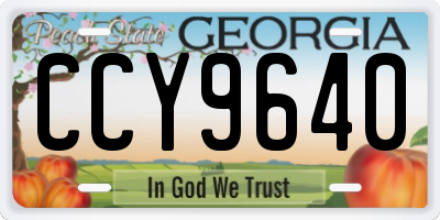 GA license plate CCY9640