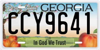 GA license plate CCY9641
