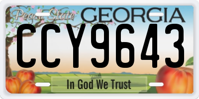 GA license plate CCY9643