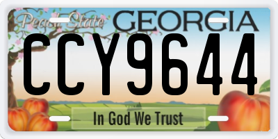 GA license plate CCY9644