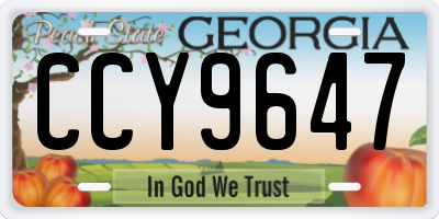 GA license plate CCY9647