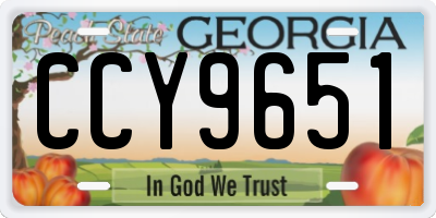 GA license plate CCY9651