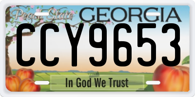 GA license plate CCY9653