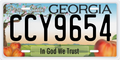 GA license plate CCY9654