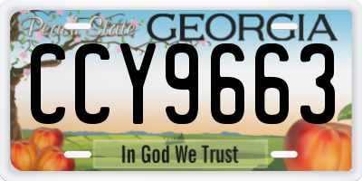 GA license plate CCY9663