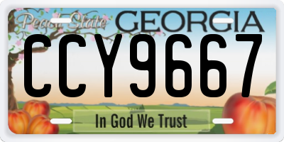 GA license plate CCY9667