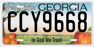 GA license plate CCY9668