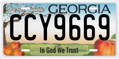 GA license plate CCY9669