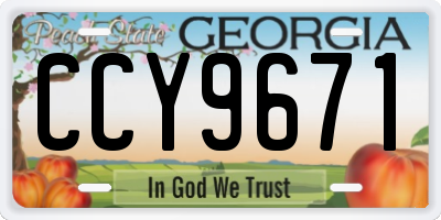 GA license plate CCY9671