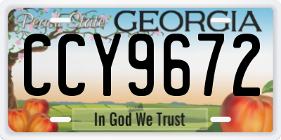 GA license plate CCY9672