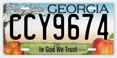 GA license plate CCY9674