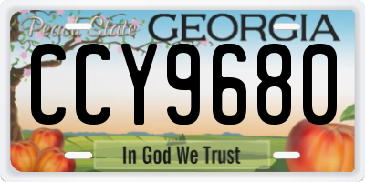 GA license plate CCY9680