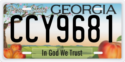 GA license plate CCY9681