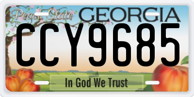 GA license plate CCY9685