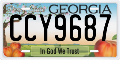 GA license plate CCY9687