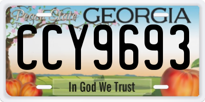 GA license plate CCY9693