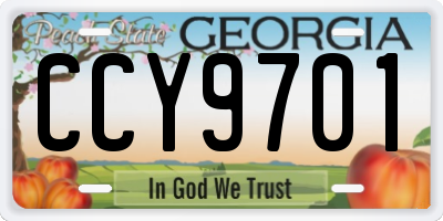 GA license plate CCY9701